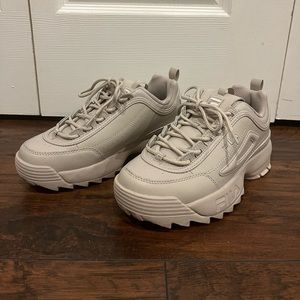 Fila Disruptor 2 athletic sneaker, Women’s 7.5, beige / tan monochrome